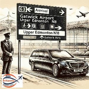 Premium Airport Transfer from Gatwick to Upper Edmonton N18