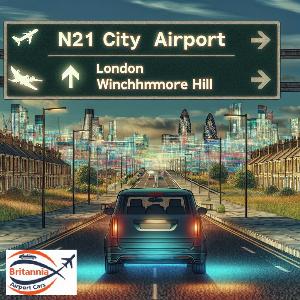 Airport Transfer to N21Winchmore Hill from London City Airport