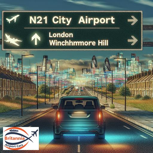 Airport Transfer to N21Winchmore Hill from London City Airport