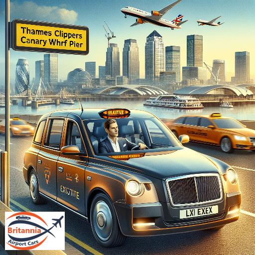 Executive Cab from Heathrow Airport to Thames ClippersCanary Wharf pier