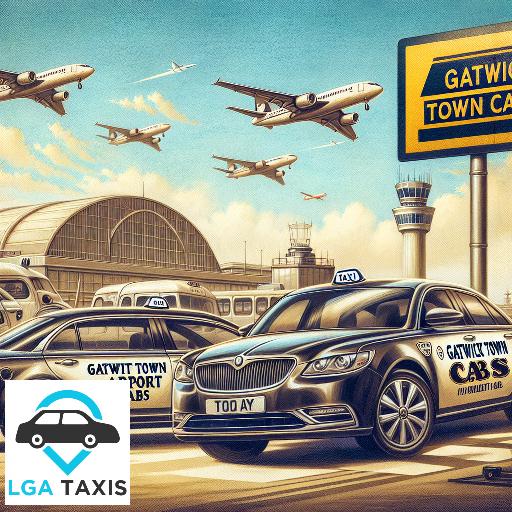 Cab price from RH6 Gatwick Airport to RM2 Gidea Park