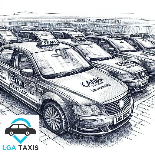 Cab cost from RH6 Gatwick Airport N9 Lower Edmonton
