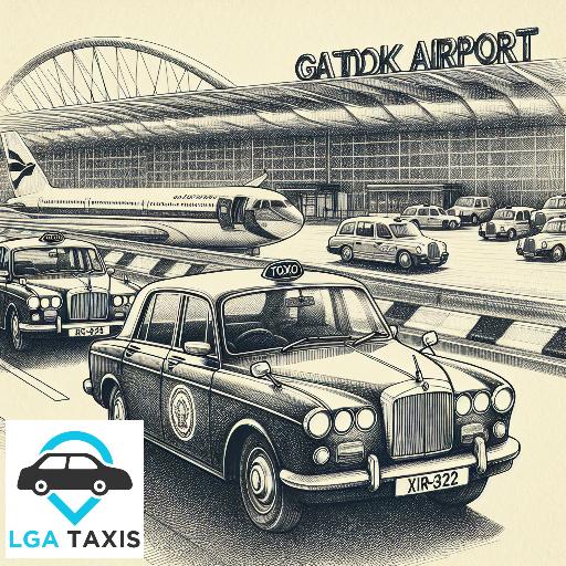 Cab cost from RH6 Gatwick Airport SW20 Rayners Park