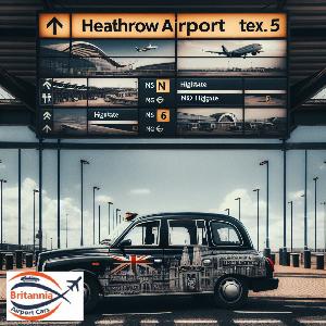 Taxi Heathrow Airport Terminal 5 to N6 Highgate