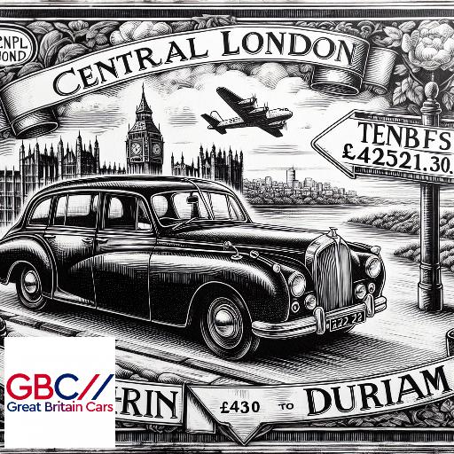 Taxi to/from Central London to Durham Transfer only £421.30
