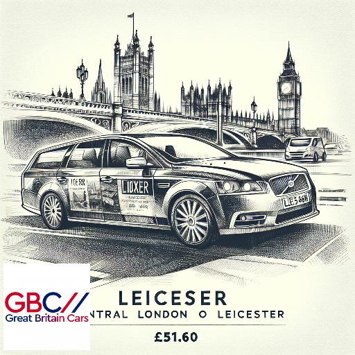 Taxi to/from Central London to Leicester Transfer only £151.60