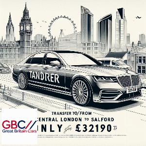 Taxi to/from Central London to Salford Transfer only £321.90