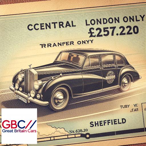 Taxi to/from Central London to Sheffield Transfer only £257.20