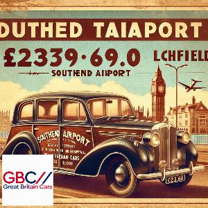 Taxi to/from Southend Airport to Lichfield Transfer only £239.60