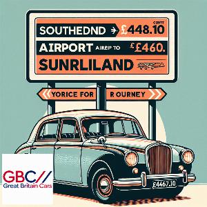 Taxi to/from Southend Airport to Sunderland Transfer only £468.10