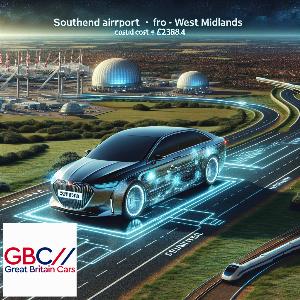 Taxi to/from Southend Airport to West Midland Transfer only £238.4