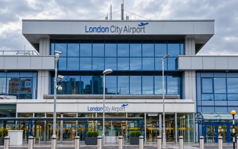 London City Airport terminal building and main entrance