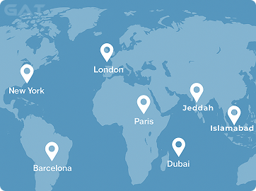 Global HQ map illustration