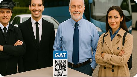 Airport taxi driver signing up as transport provider with Global Airport Taxi