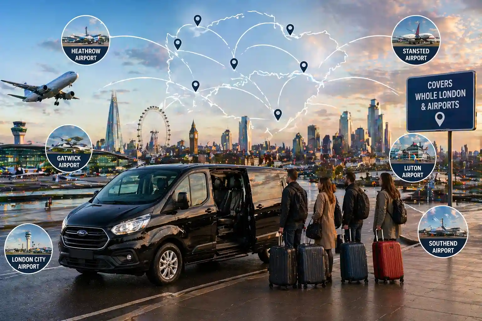 9 seater car hire covers full london