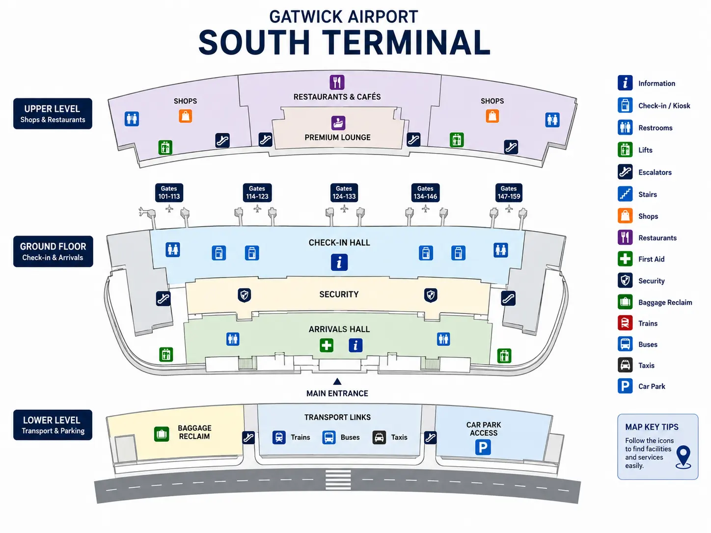 map of Gatwick South Terminal