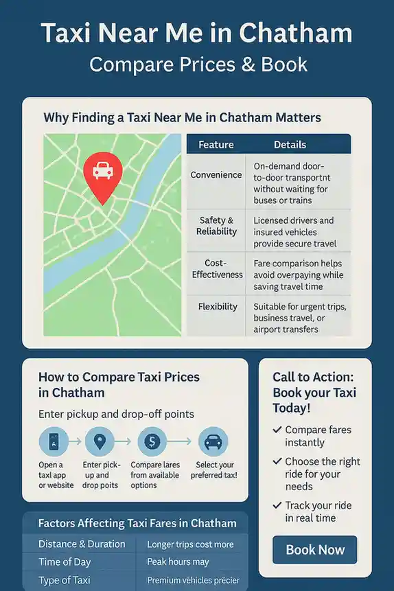 Taxi Near Me in Chatham - Compare Prices, Book Instantly & Save