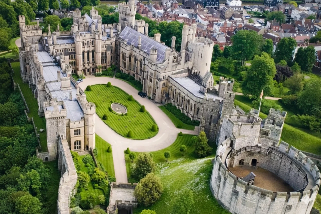 Arundel Castle aerial view