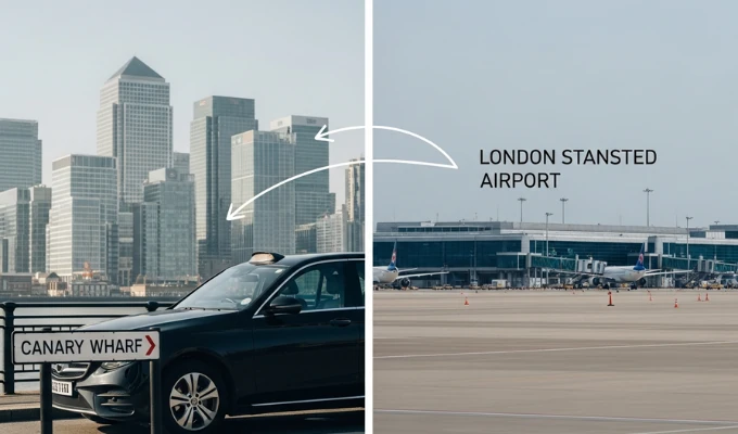 Taxi from Canary Wharf to Stansted Airport Transfer