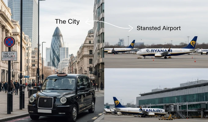 Taxi from City of London to Stansted Airport Transfer