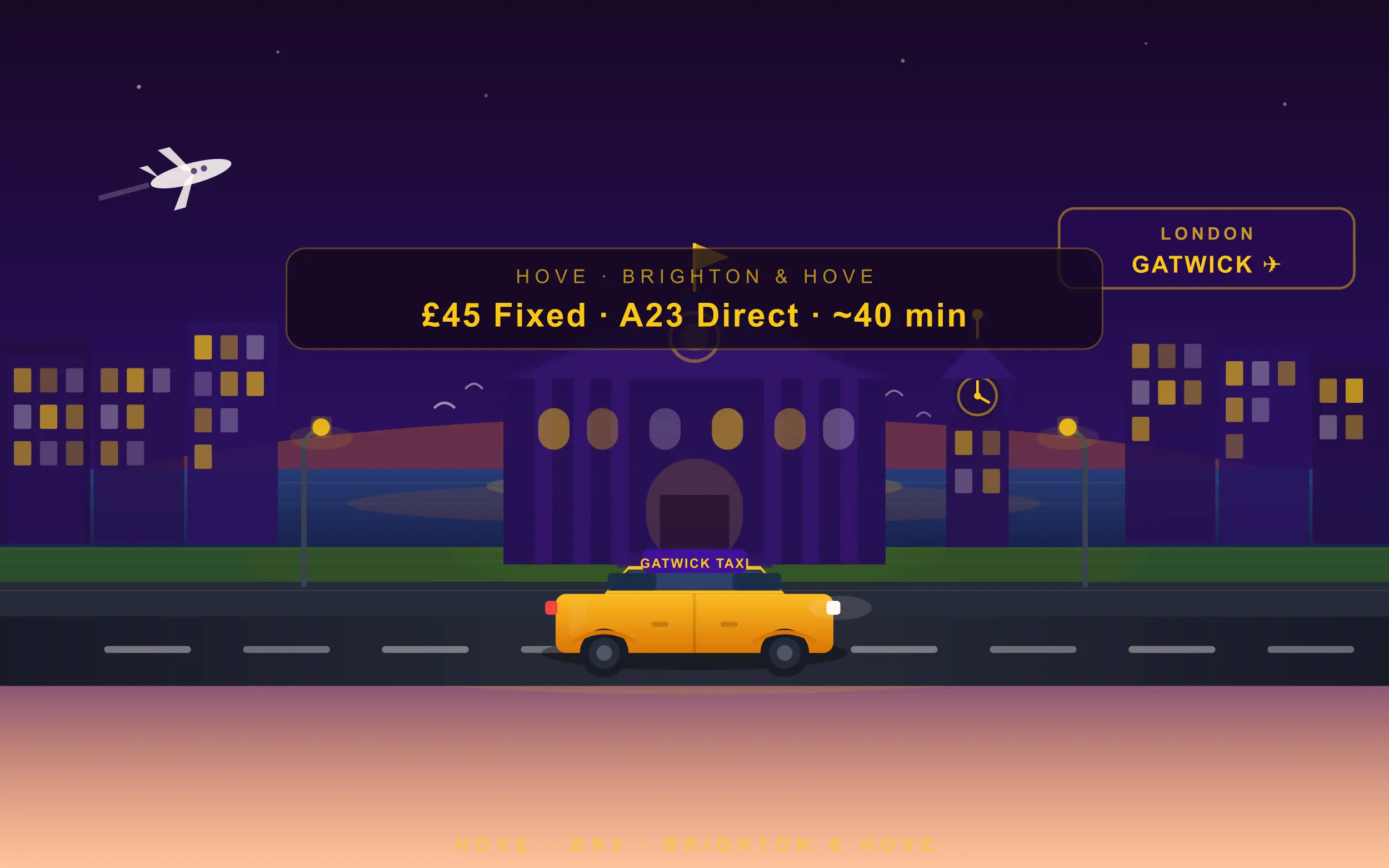 Taxi from Hove to Gatwick Airport