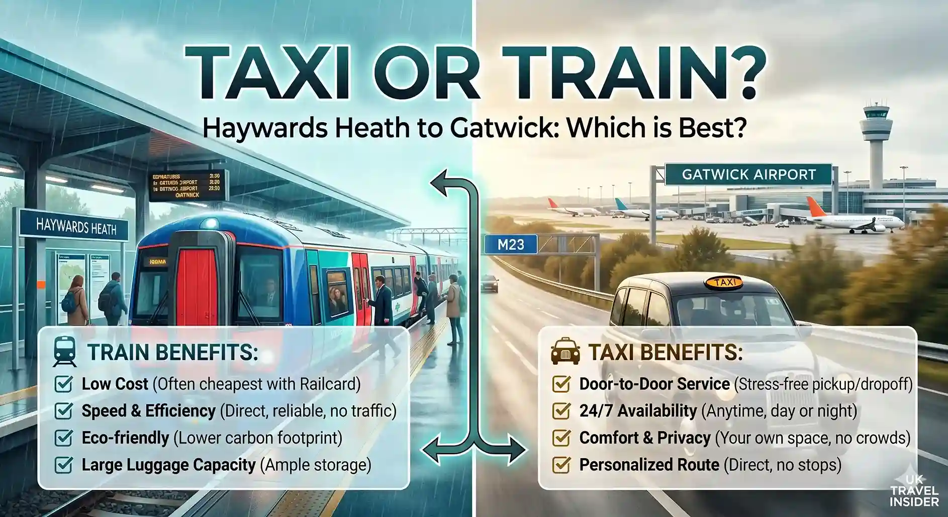 Haywards Heath taxi service providing airport transfers to Gatwick Airport