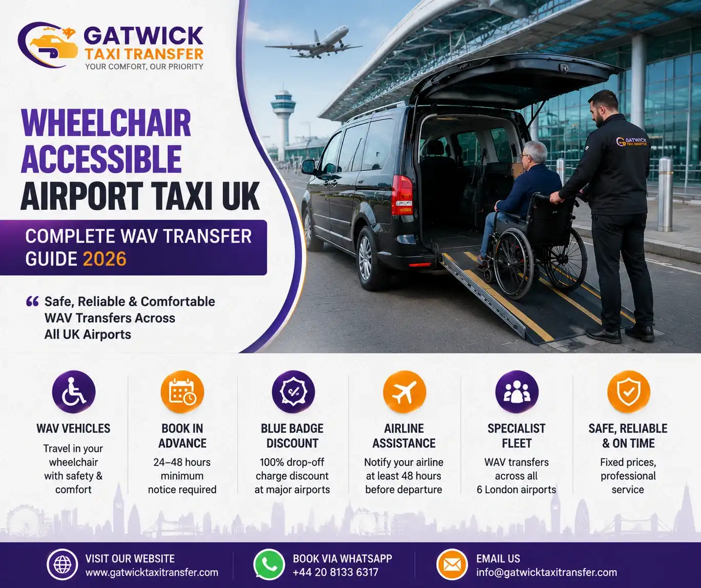 Wheelchair Accessible Airport Taxi UK: WAV Transfer Guide 2026 | Gatwick Taxi Tr