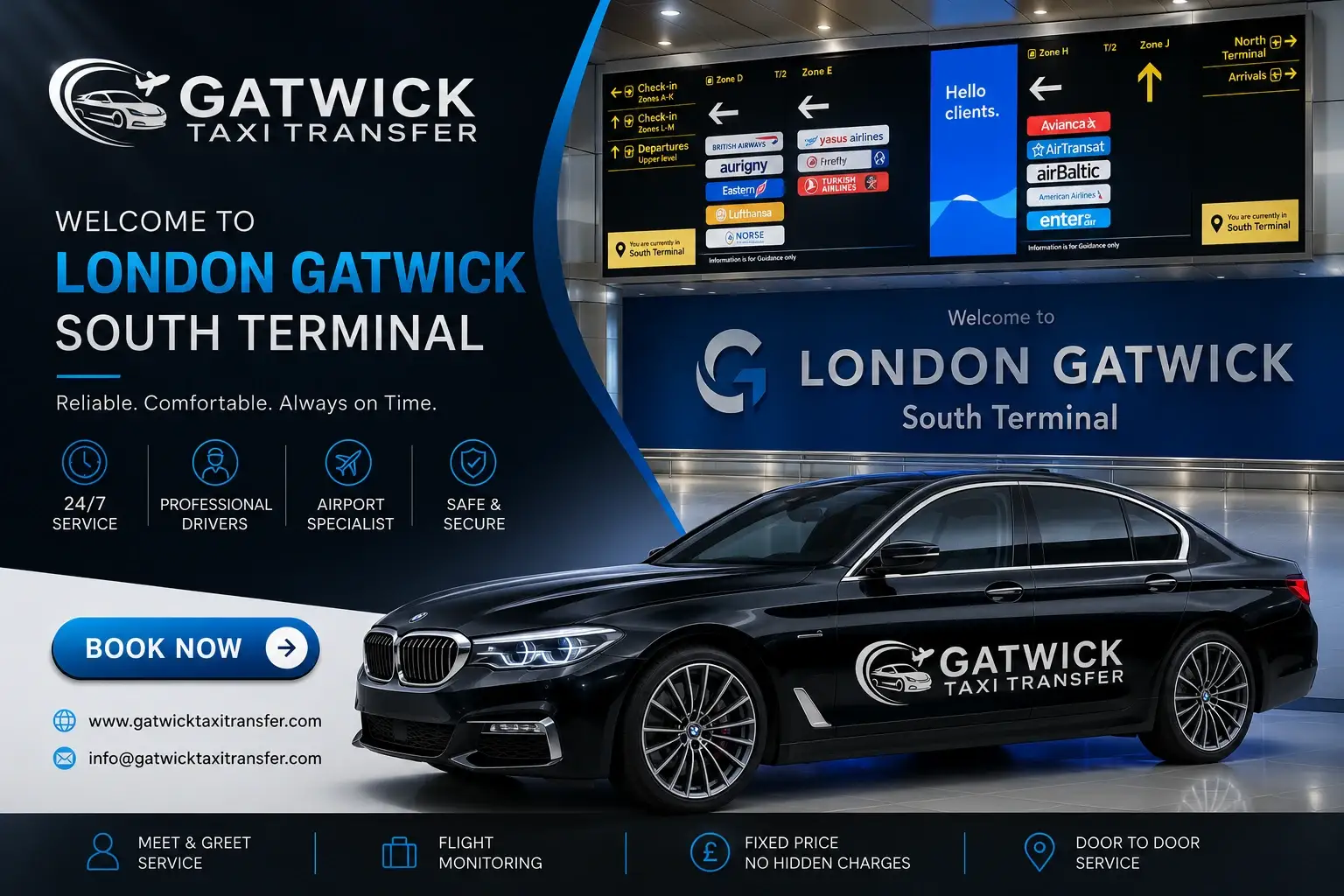 Professional airport taxi transfer service — Gatwick Taxi Transfer UK