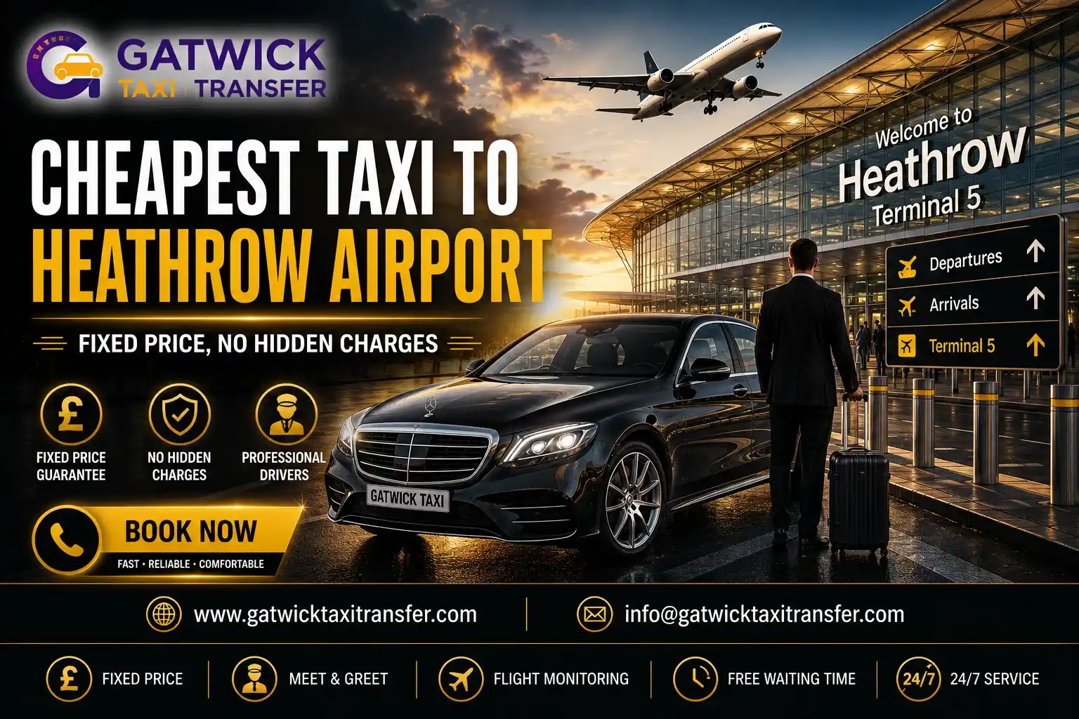 Cheapest Taxi to Heathrow Airport — Fixed Price, No Hidden Charges