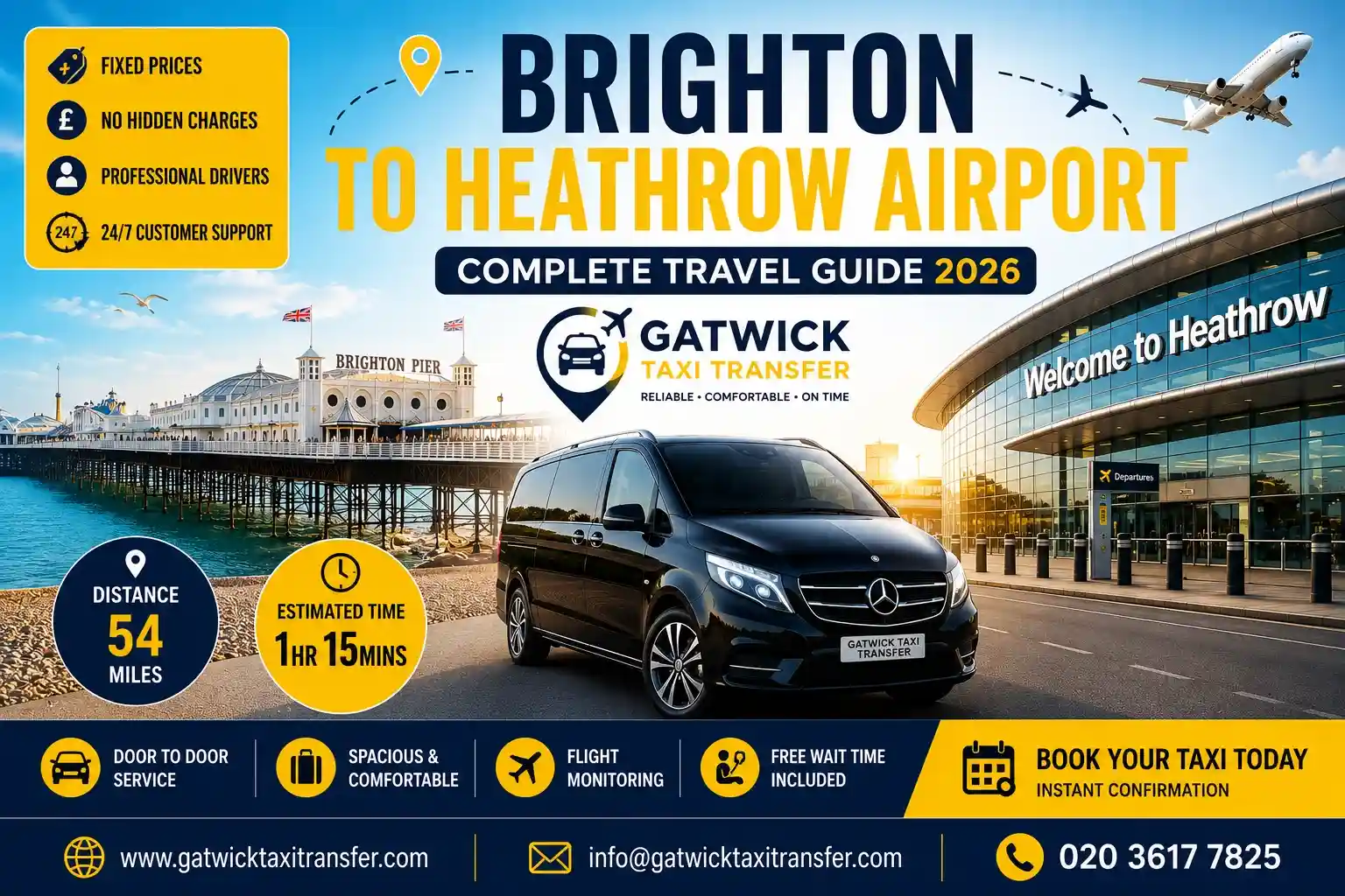 Brighton to Heathrow Airport &mdash; Fixed From &pound;95 | Gatwick Taxi Transfe
