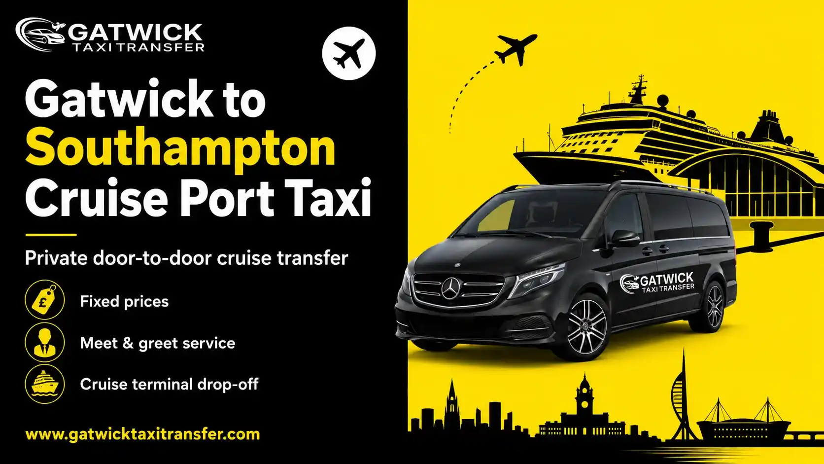 Gatwick to Southampton Cruise Port Taxi | From £85 | 2026