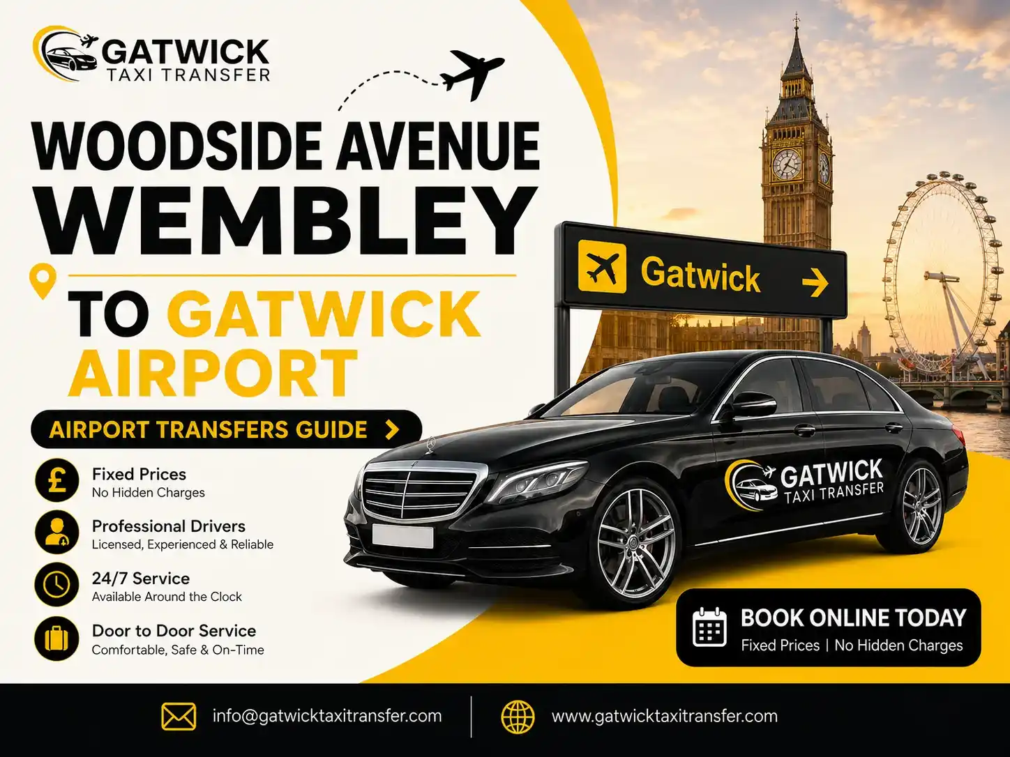 Wembley to Gatwick Airport Taxi | Gatwick Taxi Transfer