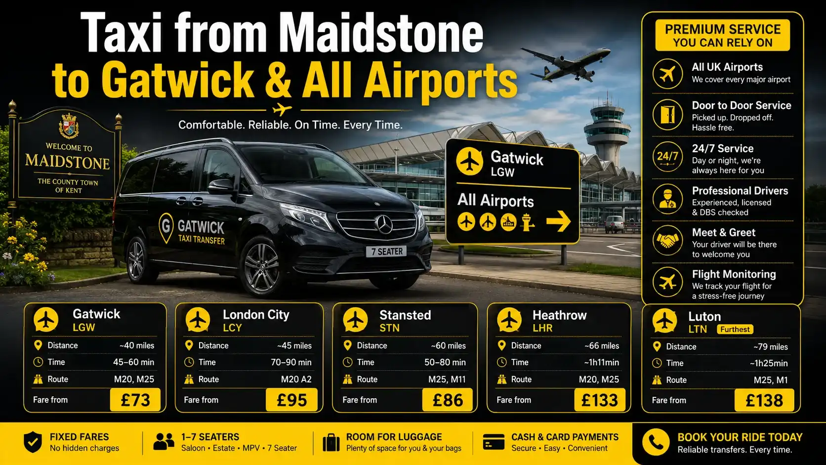 Taxi from Maidstone to Gatwick — Gatwick Taxi Transfer