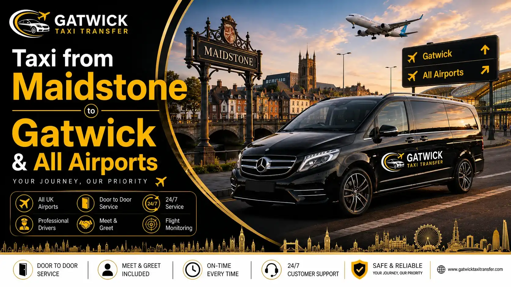 Taxi from Maidstone to Gatwick | Gatwick Taxi Transfer