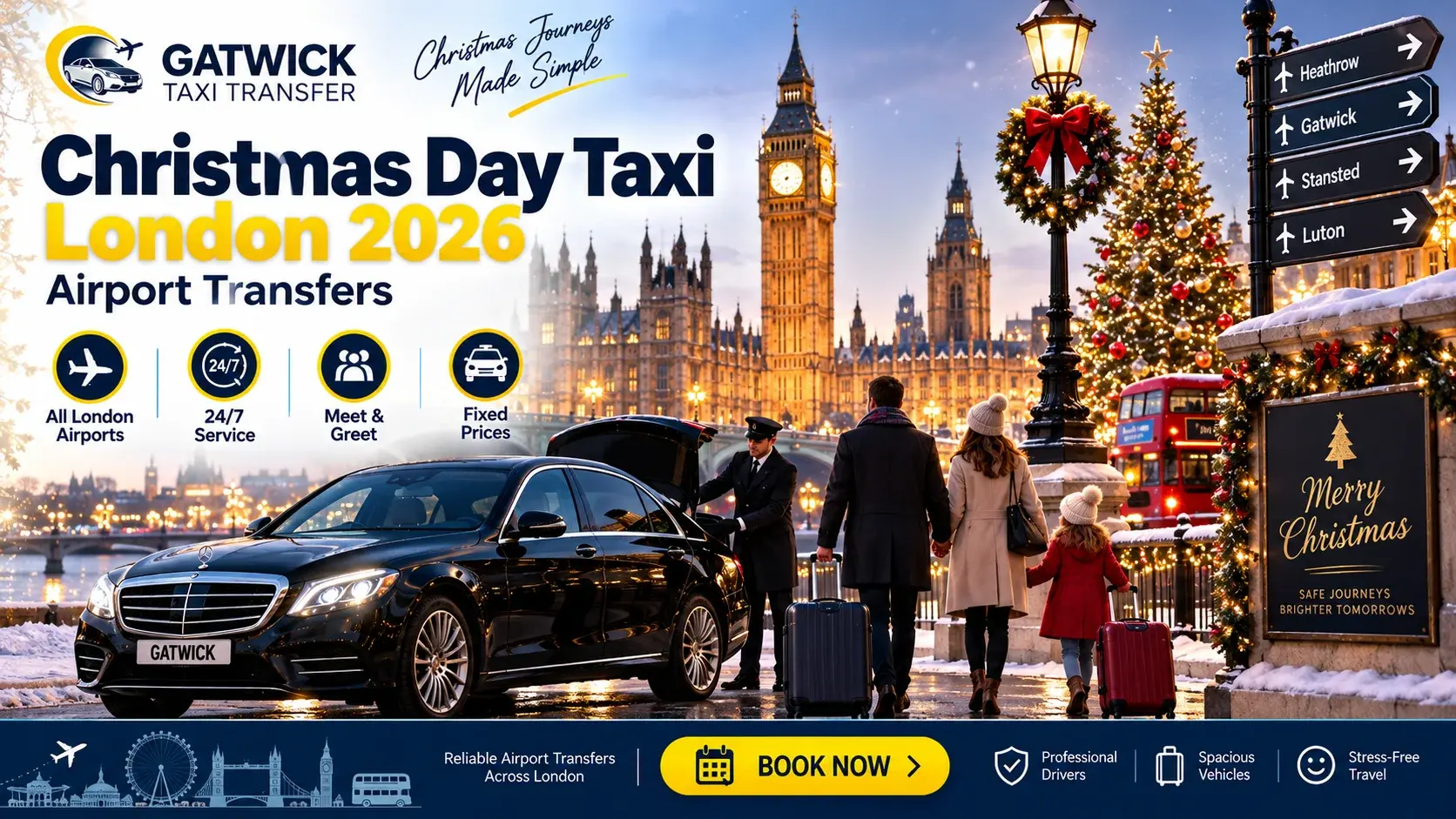 Christmas Day Taxi London 2026 | Airport Transfers