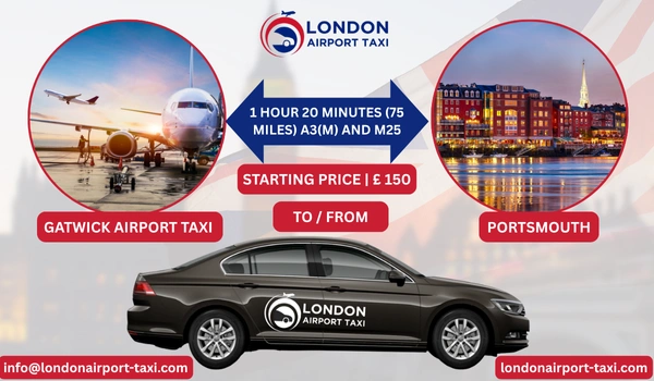 Taxi from Portsmouth to Gatwick Airport