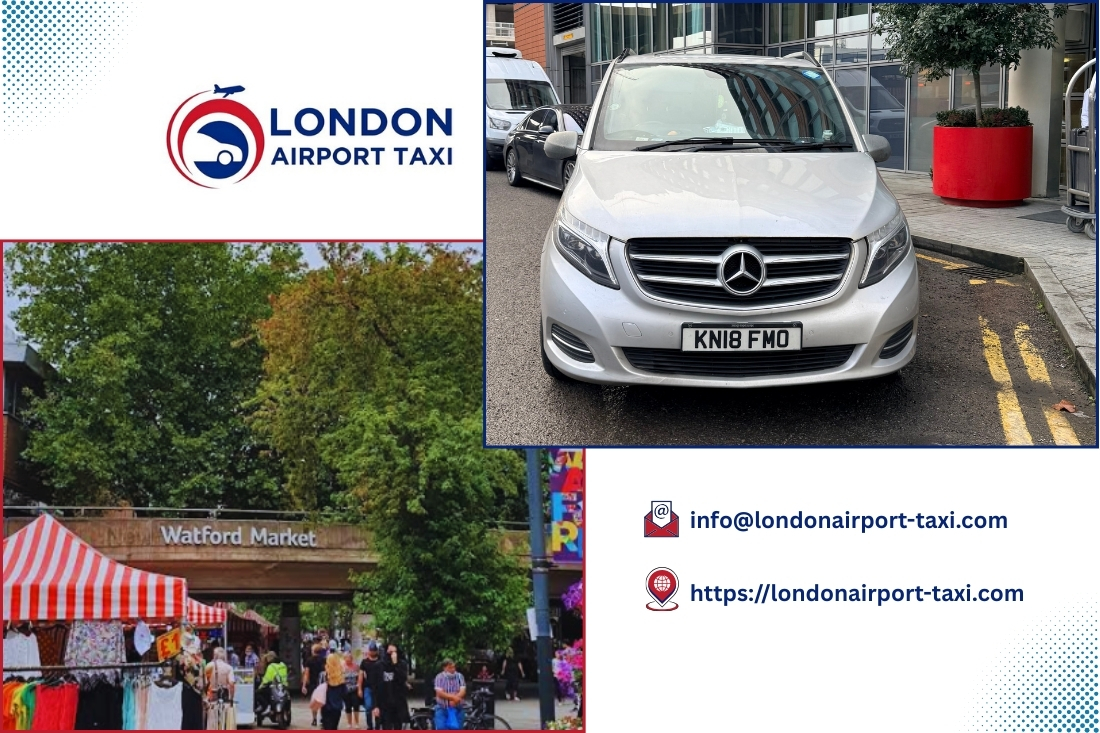 Professional taxi on M1 from Watford to Luton Airport