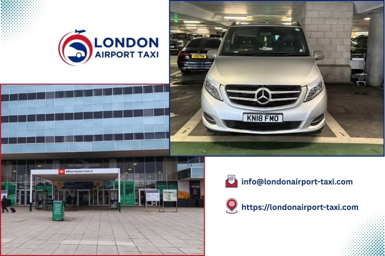 Professional taxi on M1 from Milton Keynes to Luton Airport