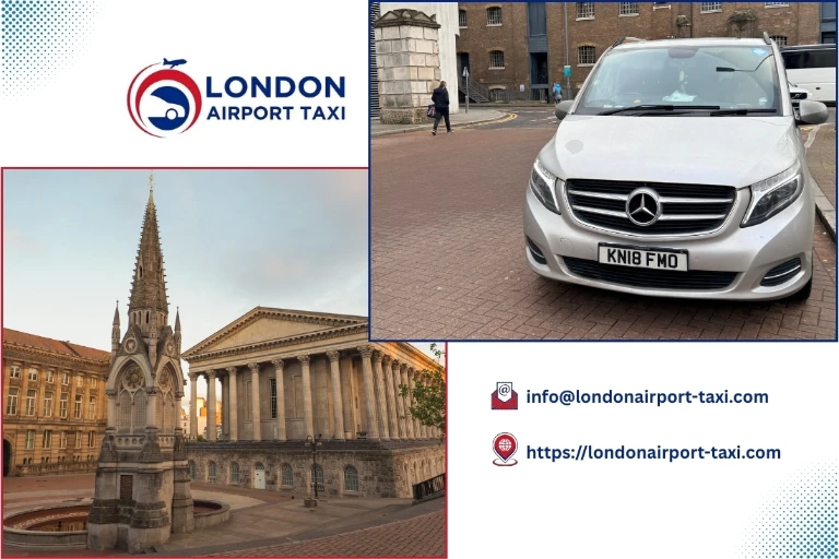 Professional taxi on M1 from Birmingham to Luton Airport