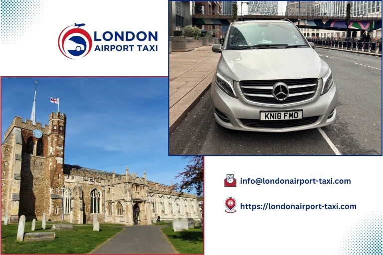 Professional taxi on M1 from Hitchin to Luton Airport