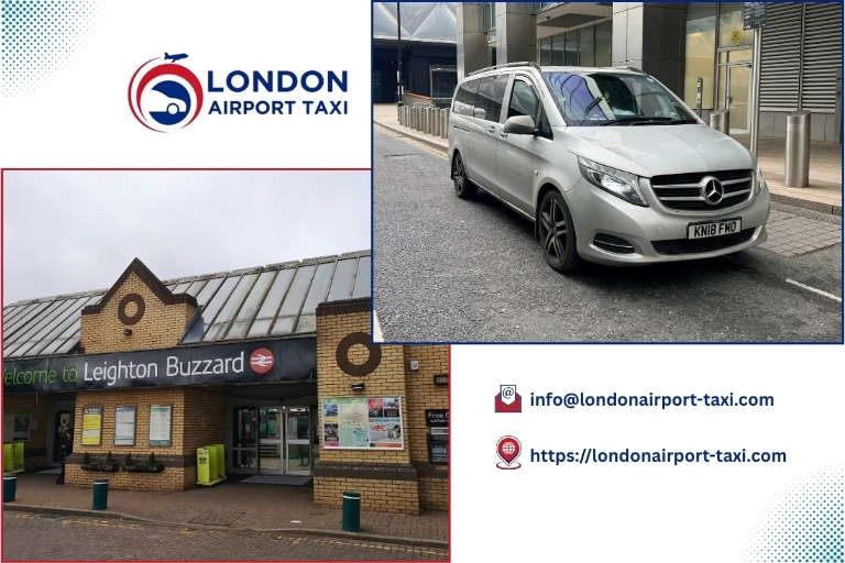 Professional taxi on M1 from Leighton Buzzard to Luton Airport