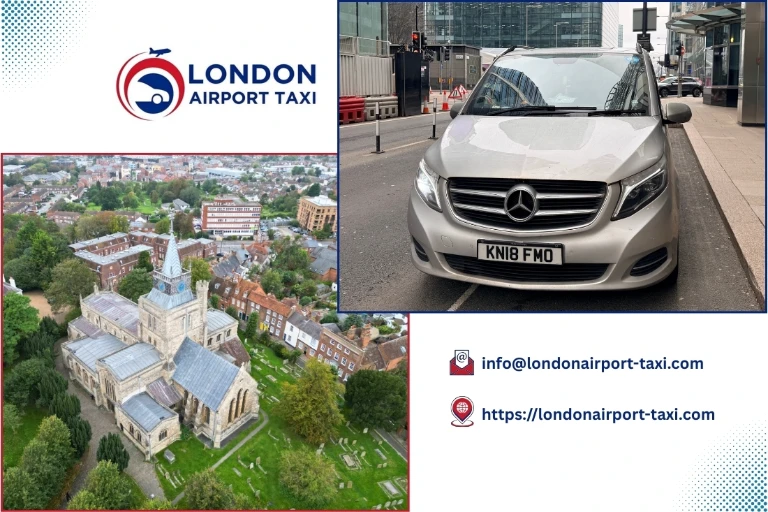 Professional taxi on M1 from Aylesbury to Luton Airport