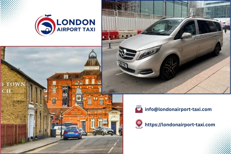 Professional taxi on M1 from Hertford to Luton Airport