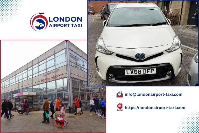 Professional taxi on M1 from Harlow to Luton Airport
