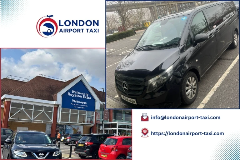 Professional taxi on M1 from Royston to Luton Airport