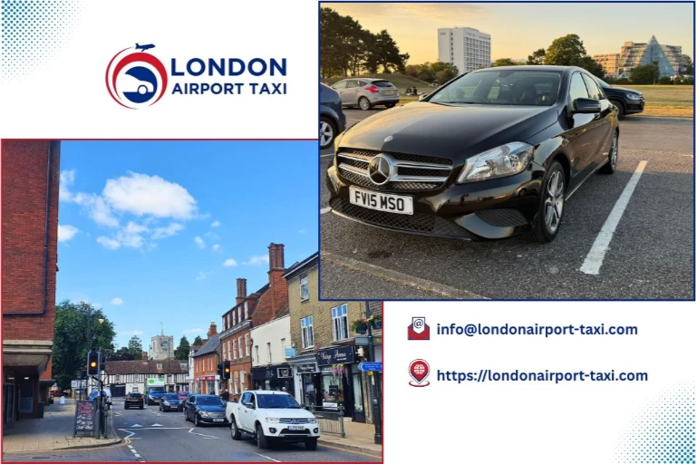 Professional taxi on M1 from Biggleswade to Luton Airport