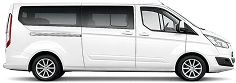 White 8-seater minibus