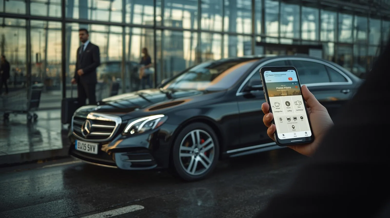 Heathrow airport taxi parked outside a hotel on Bath Road TW6 2AQ