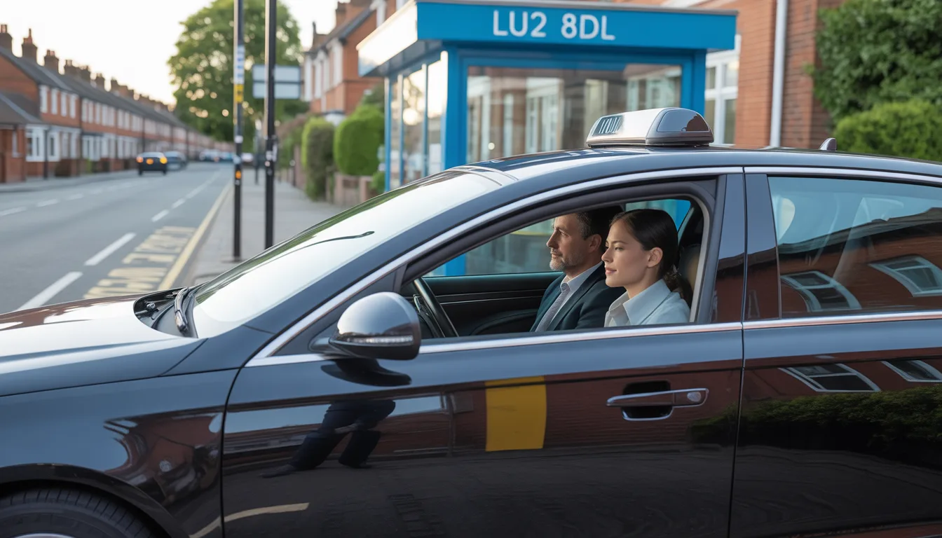 Residential and commercial area of LU2 8DL in Luton, UK