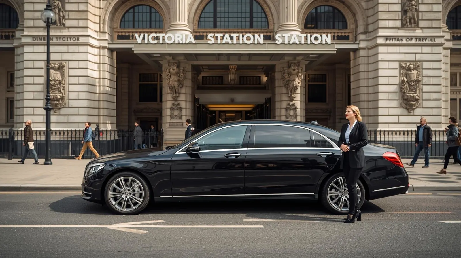 Professional taxi fleet ready for Victoria Station transfers